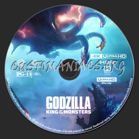 Godzilla: King of the Monsters 4K blu-ray label