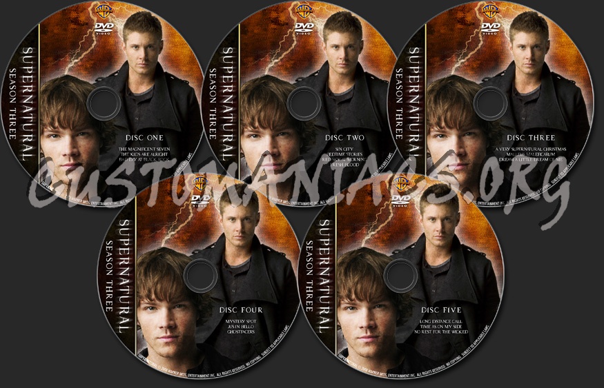 Supernatural Season Three dvd label