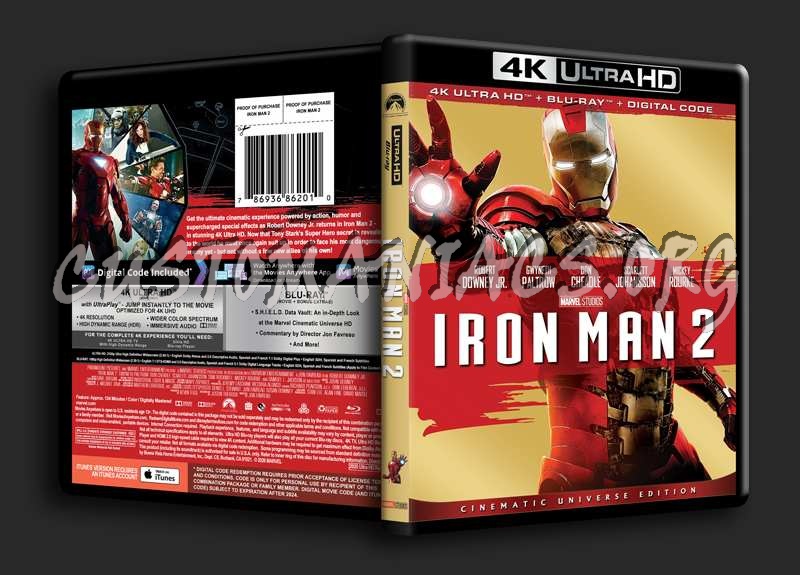 Iron Man 2 4K blu-ray cover