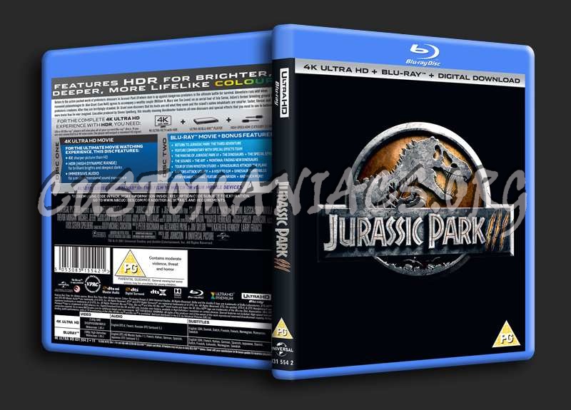 Jurassic Park 3 4K blu-ray cover