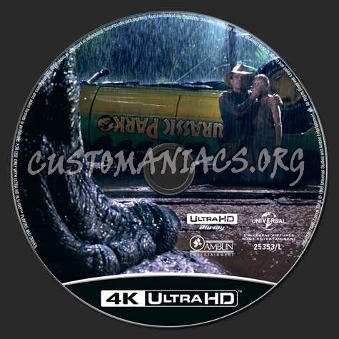 Jurassic Park 4K blu-ray label