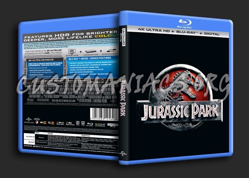 Jurassic Park 4K blu-ray cover