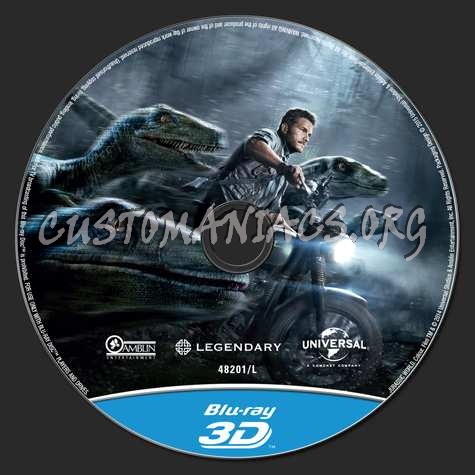 Jurassic World 3D blu-ray label