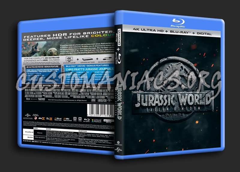 Jurassic World Fallen Kingdom 4K blu-ray cover