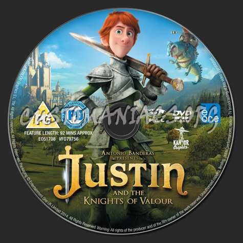 Justin and the Knights of Valour dvd label