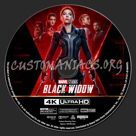 Black Widow 4K blu-ray label