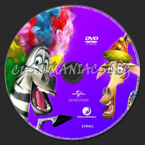 Madagascar 3 dvd label