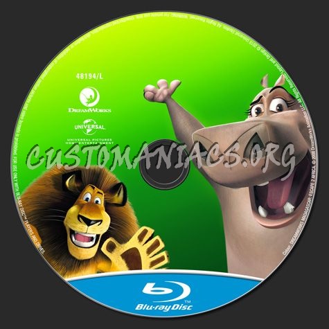 Madagascar Escape 2 Africa blu-ray label