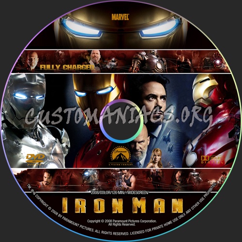 Iron Man dvd label