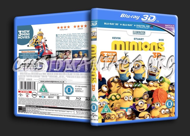 Minions 3D blu-ray cover