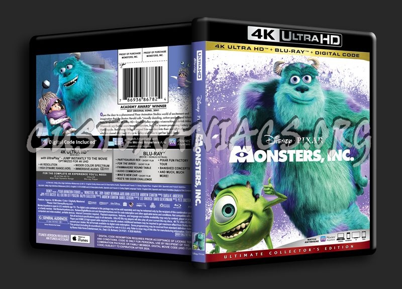 Monsters, Inc 4K blu-ray cover