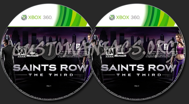 Saints Row The Third dvd label