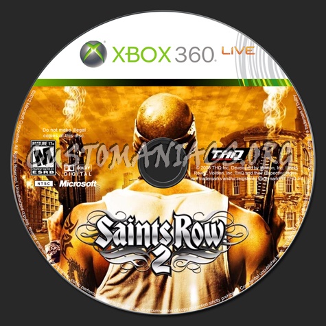 Saints Row 2 dvd label