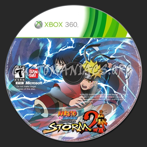 Naruto Shippuden Ultimate Ninja Storm 2 dvd label