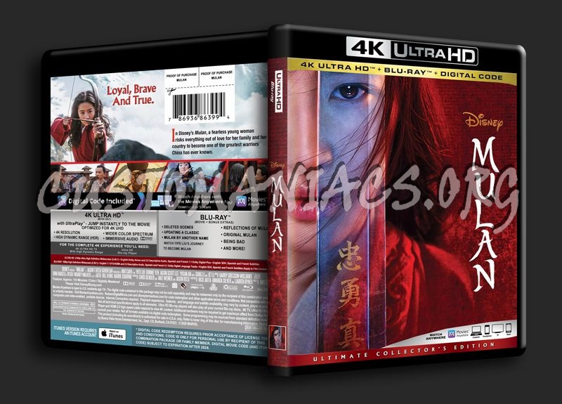 Mulan (2020) 4K blu-ray cover