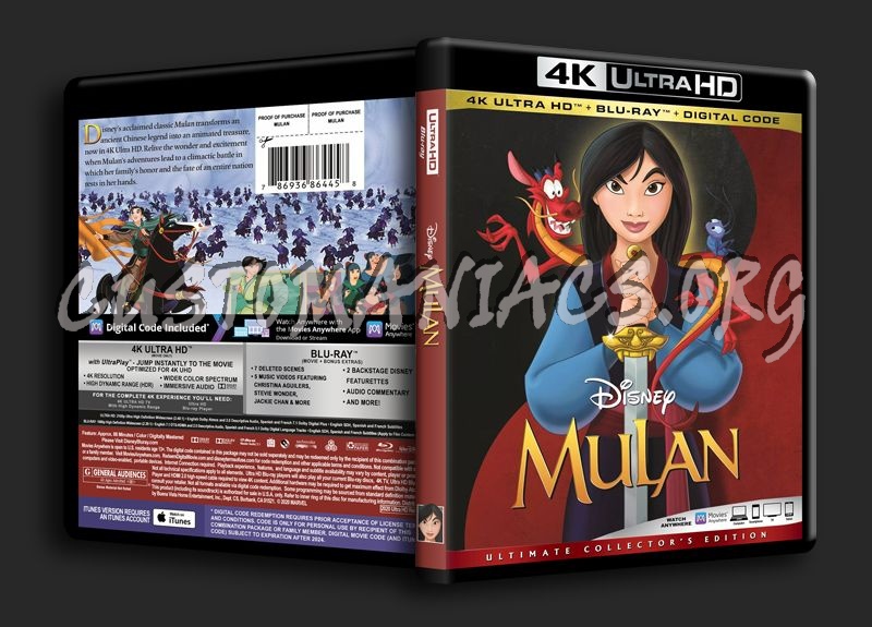 Mulan 4K blu-ray cover