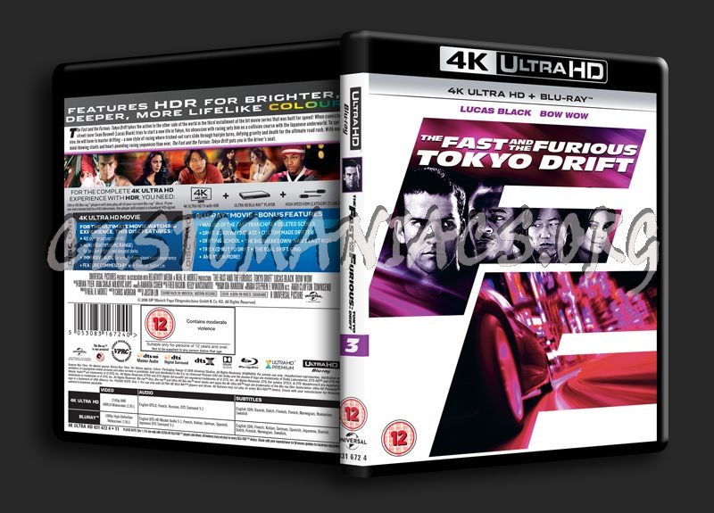 The Fast and the Furious Tokyo Drift 4K blu-ray cover