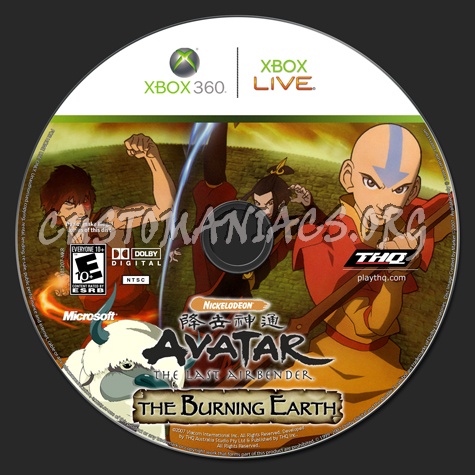 Avatar The Last Airbender The Burning Earth dvd label