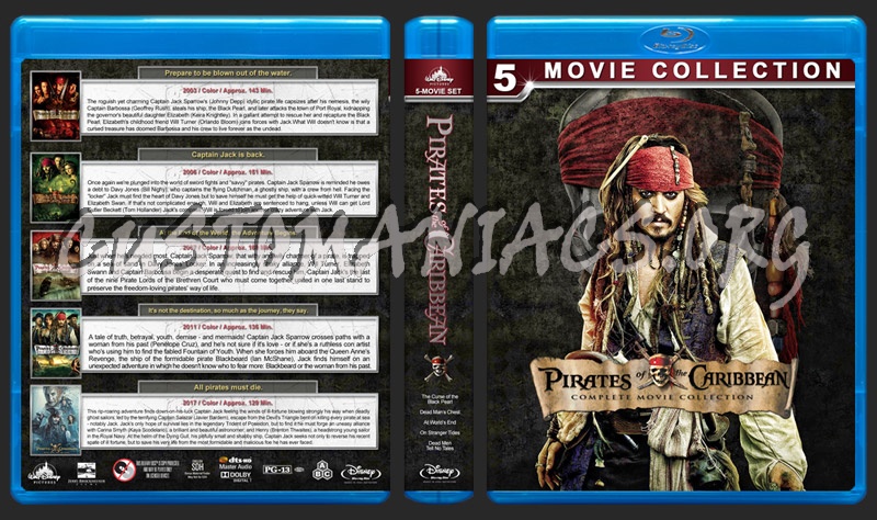 Pirates of the Caribbean: Complete Movie Collection blu-ray cover