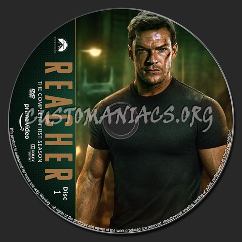 Reacher Season 1 dvd label