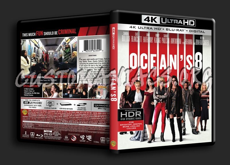 Ocean's 8 4K blu-ray cover