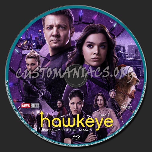 Hawkeye Season 1 blu-ray label