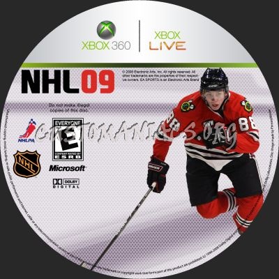 Ea's NHL 09 dvd label