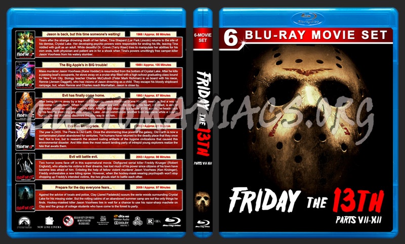 Friday the 13th - Parts 7-12 blu-ray cover