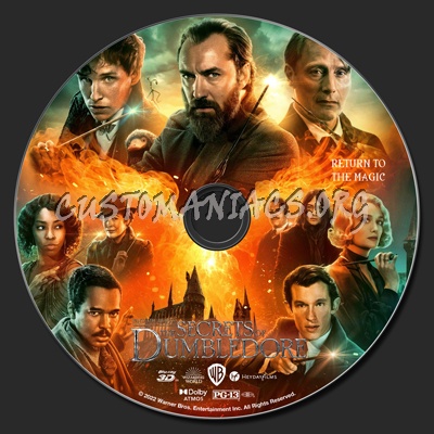 Fantastic Beasts: The Secrets of Dumbledore (2D & 3D) blu-ray label