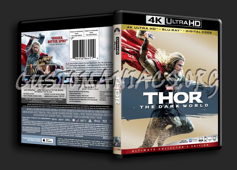 Thor The Dark World 4K blu-ray cover