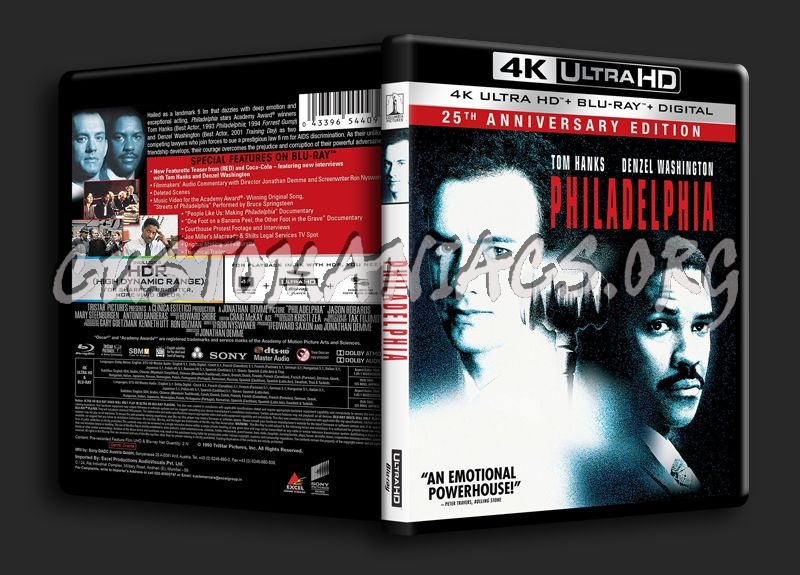 Philadelphia 4K blu-ray cover