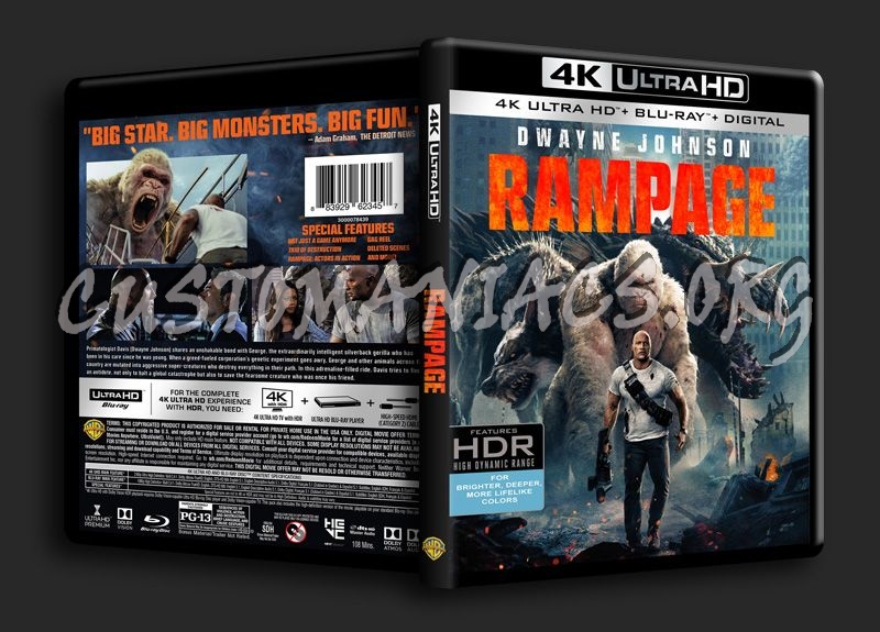 Rampage 4K blu-ray cover