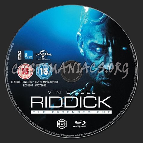 Riddick blu-ray label