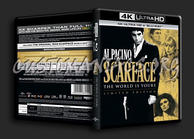 Scarface 4K blu-ray cover