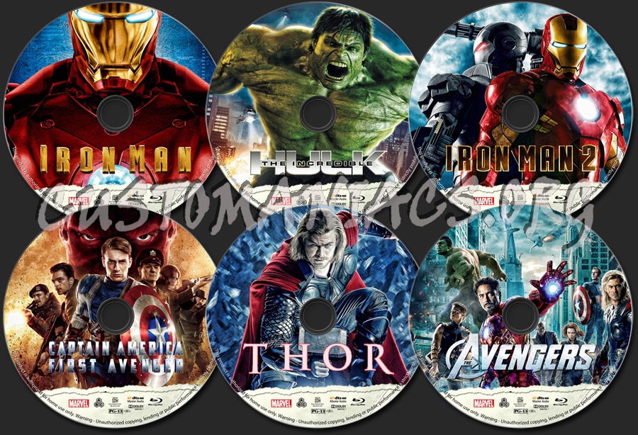 Marvel Studios Cinematic Universe - Phase One blu-ray label