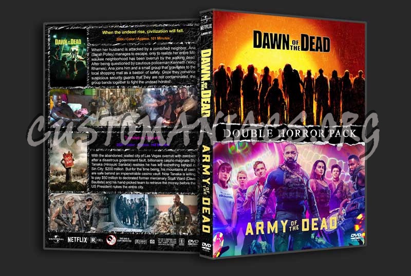 Dawn of the Dead / Army of the Dead Double Feature dvd cover