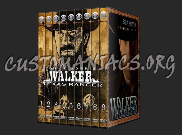 Walker Texas Ranger 1-9 with Spine dvd cover