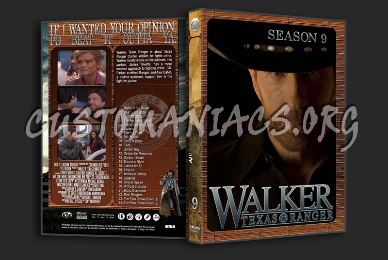 Walker Texas Ranger 1-9 with Spine dvd cover