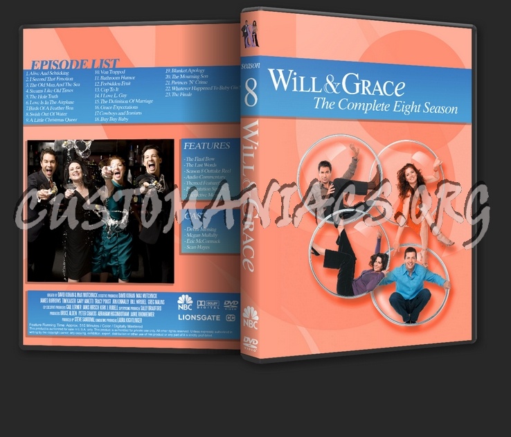 Will & Grace Season 1-8 dvd cover