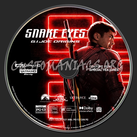 Snake Eyes G.I. Joe Origins UHD blu-ray label