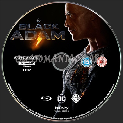 Black Adam UHD Bluray Label blu-ray label