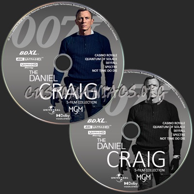 The Daniel Craig 5 Films Collection bdXL Colour + Grayscale 2 Discs blu-ray label