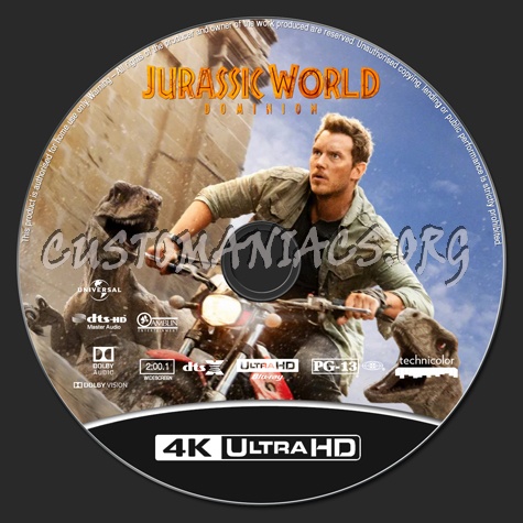 Jurassic World Dominion 4K blu-ray label