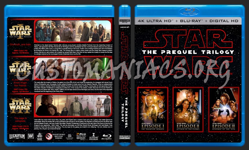 Star Wars - The Prequel Trilogy (4K) blu-ray cover