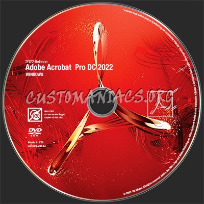 Adobe Acrobat Pro DC 2022 Disc Label dvd label