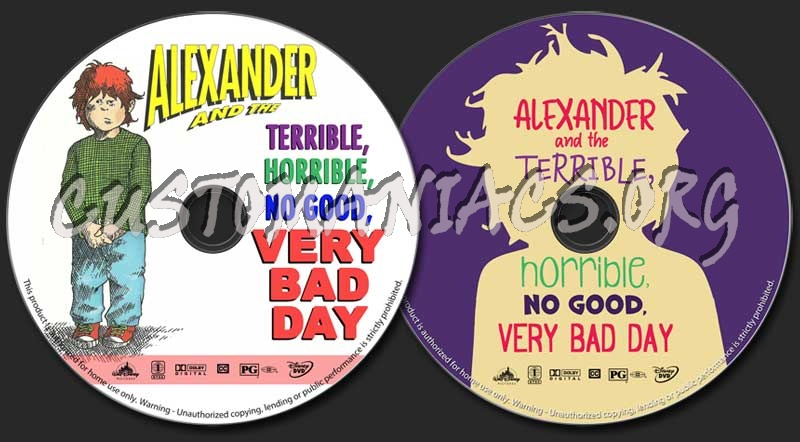 Alexander and the Terrible, Horrible, No Good, Very Bad Day dvd label