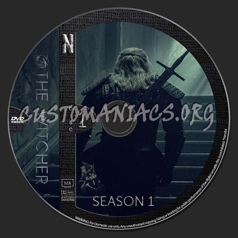 The Witcher season 1 (3 disc set) dvd label