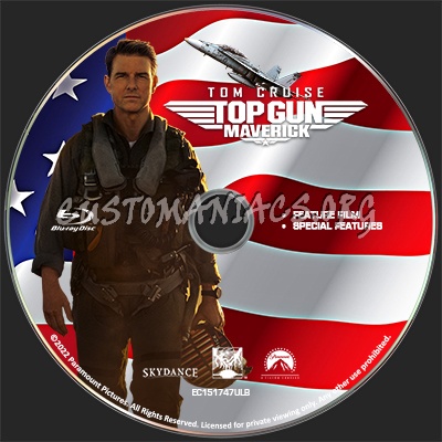 Top Gun Maverick Bluray Label blu-ray label