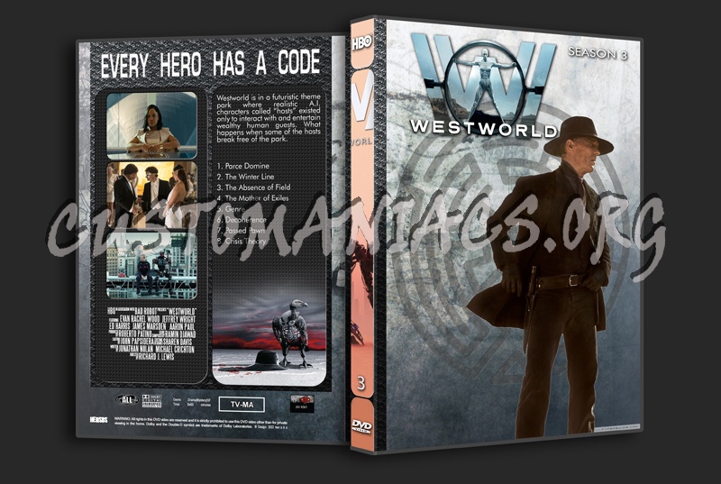 Westworld 4 seasons with spine dvd cover