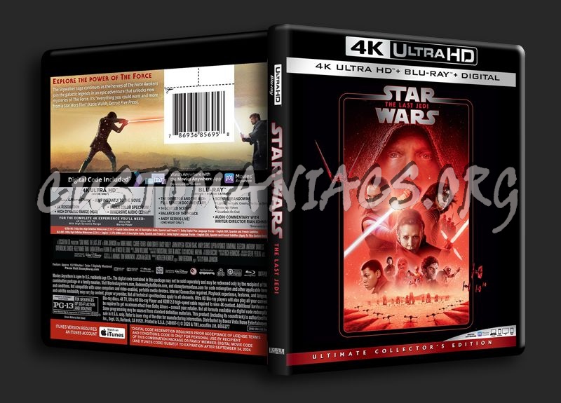 Star Wars The Last Jedi 4K blu-ray cover